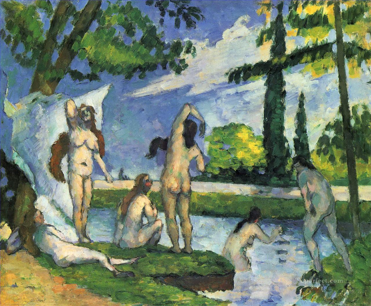 Bathers 1875 Paul Cezanne Impressionistic nude Oil Paintings
